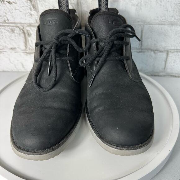 Ugg Boots Union Chukka Leather Waterproof Lace Up Treadlite Charcoal Black 8 - Picture 3 of 11